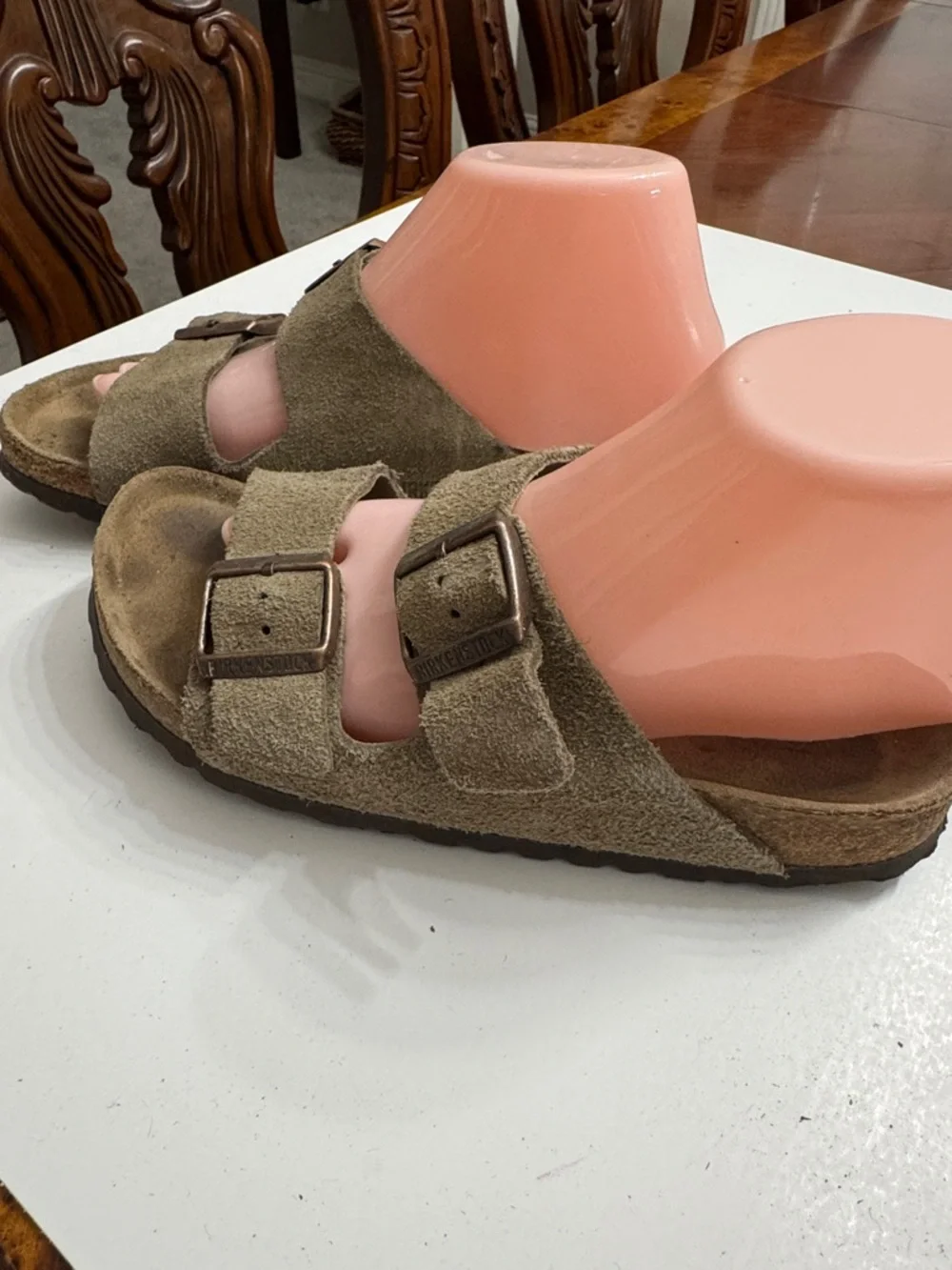 Suede Double-Buckle Slide Slipper 38 in green - Picture 2 of 5
